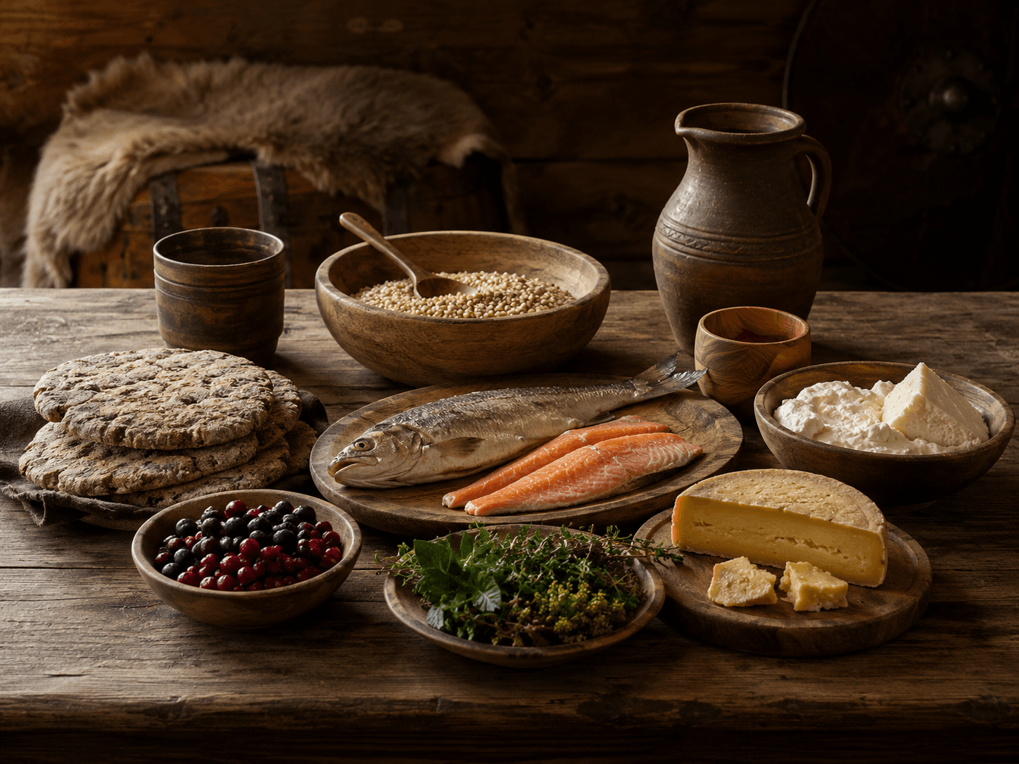 Essen und einfache Lebensmittel der Wikingerzeit