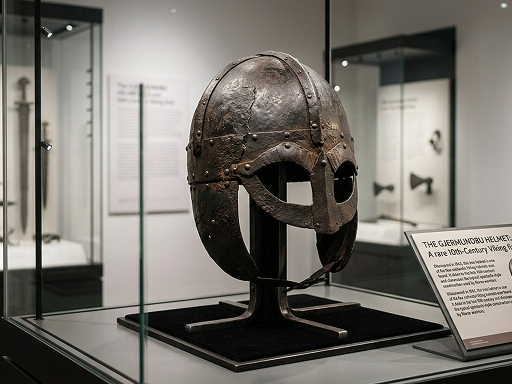 Ausstellung mit Wikingerhelm