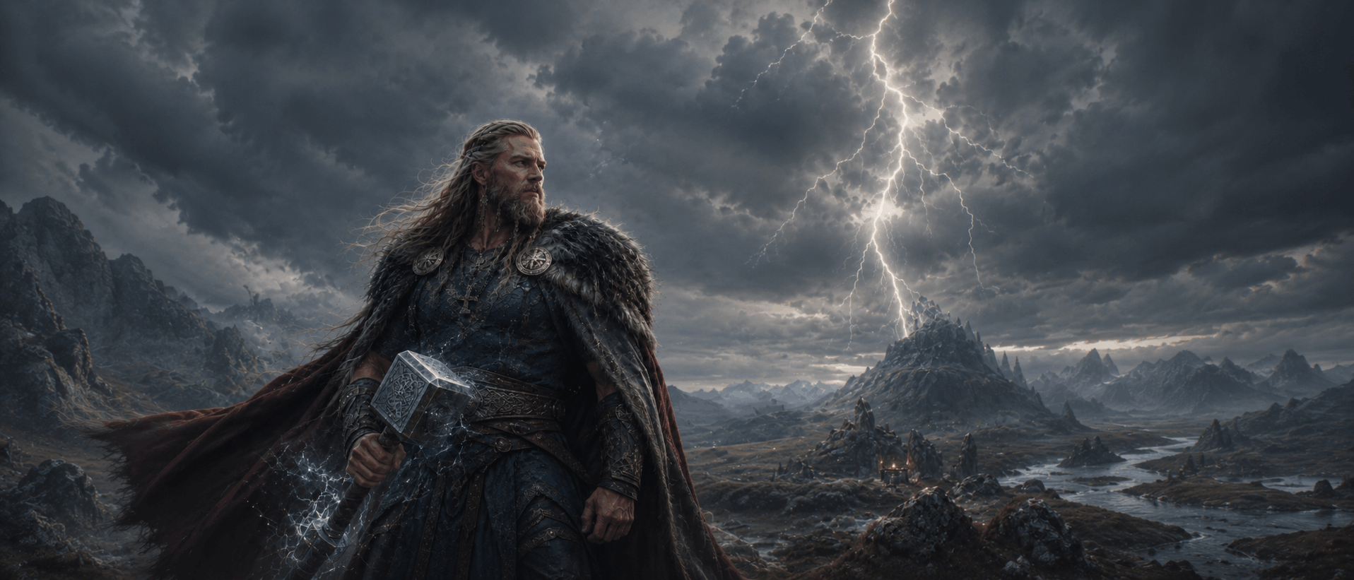 Thor mit seinem Hammer Mjölnir