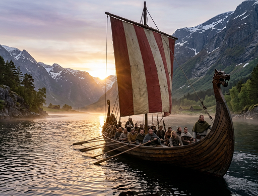 Wikingerschiff auf dem Wasser